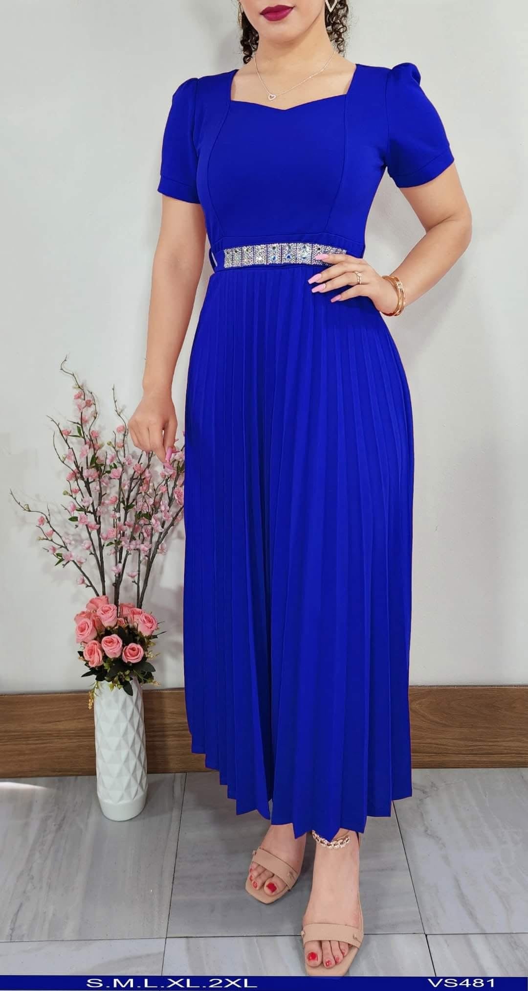 Vestido Largo Plisado cód 37