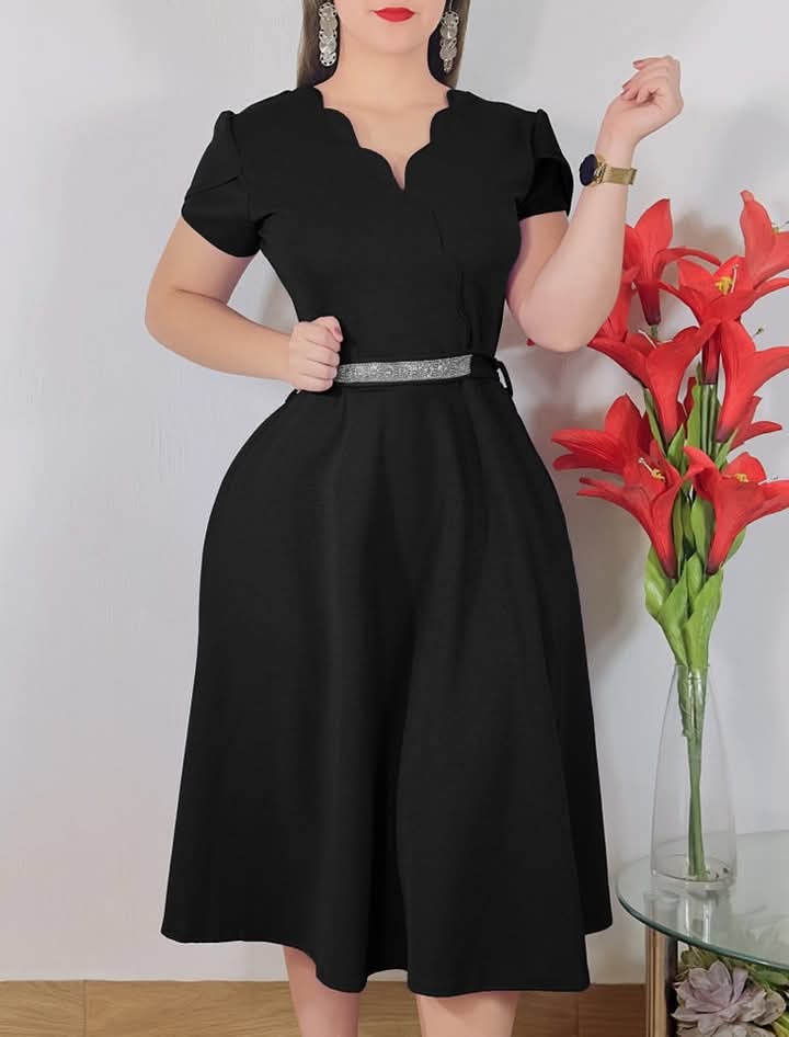 Vestido con bolsas Semi Largo 3/4