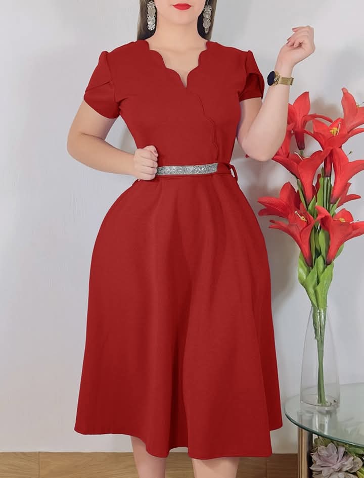 Vestido con bolsas Semi Largo 3/4