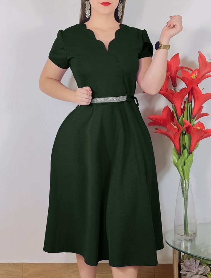 Vestido con bolsas Semi Largo 3/4