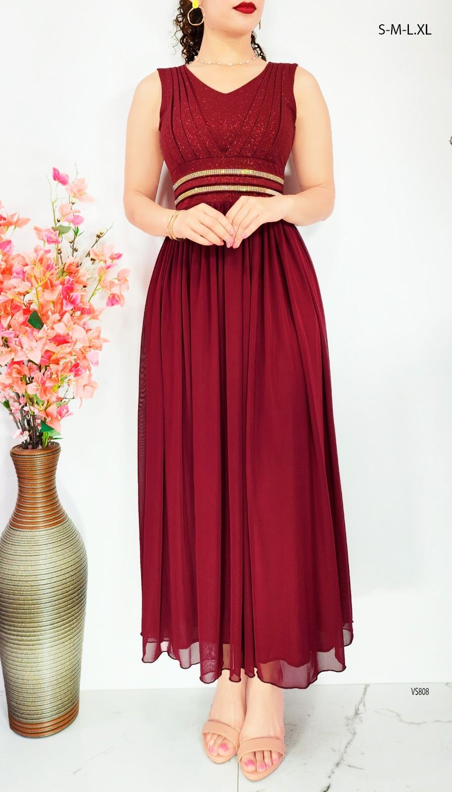 Vestido largo Elegante De Tul cód 36