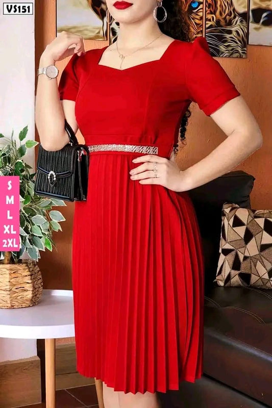 Vestido Plisado semi largo cod 10