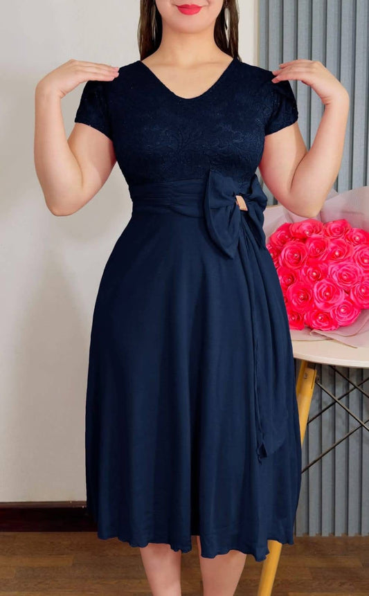 Vestido semi corto 3/4