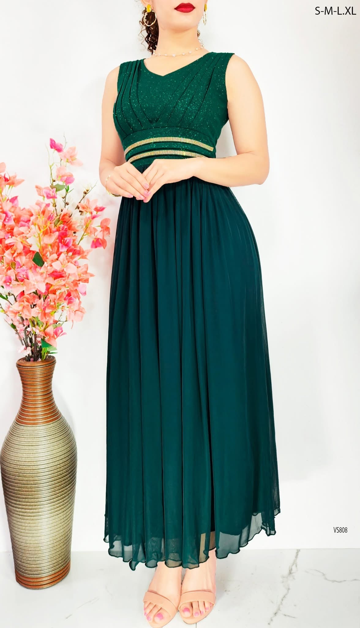 Vestido largo Elegante De Tul cód 36